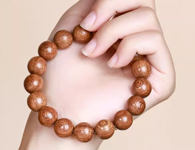 Natural golden sandalwood bracelet, unisex amulet