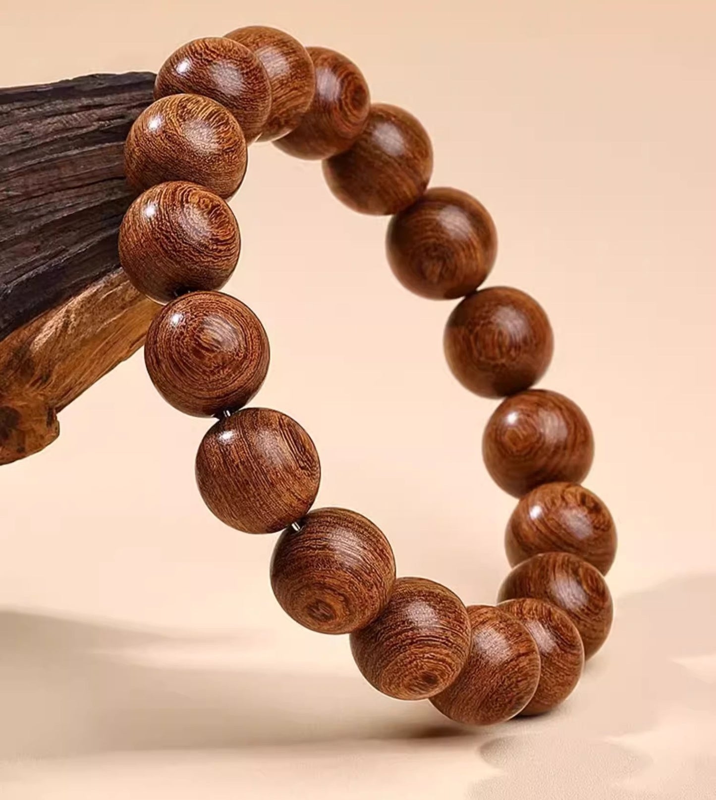 Natural golden sandalwood bracelet, unisex amulet